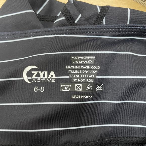 Zyia Active Black and White Striped Women's Leggings Size 6-8 Used Condition - Picture 3 of 9
